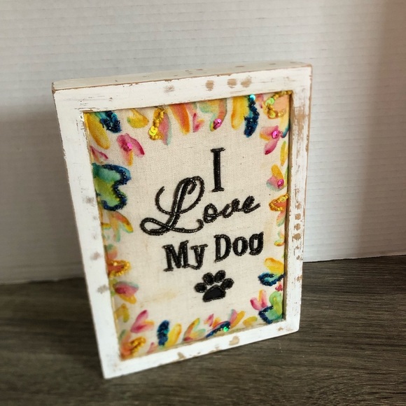 Colourful 'I Love My Dog' Decorative Sign - Picture 2 of 7